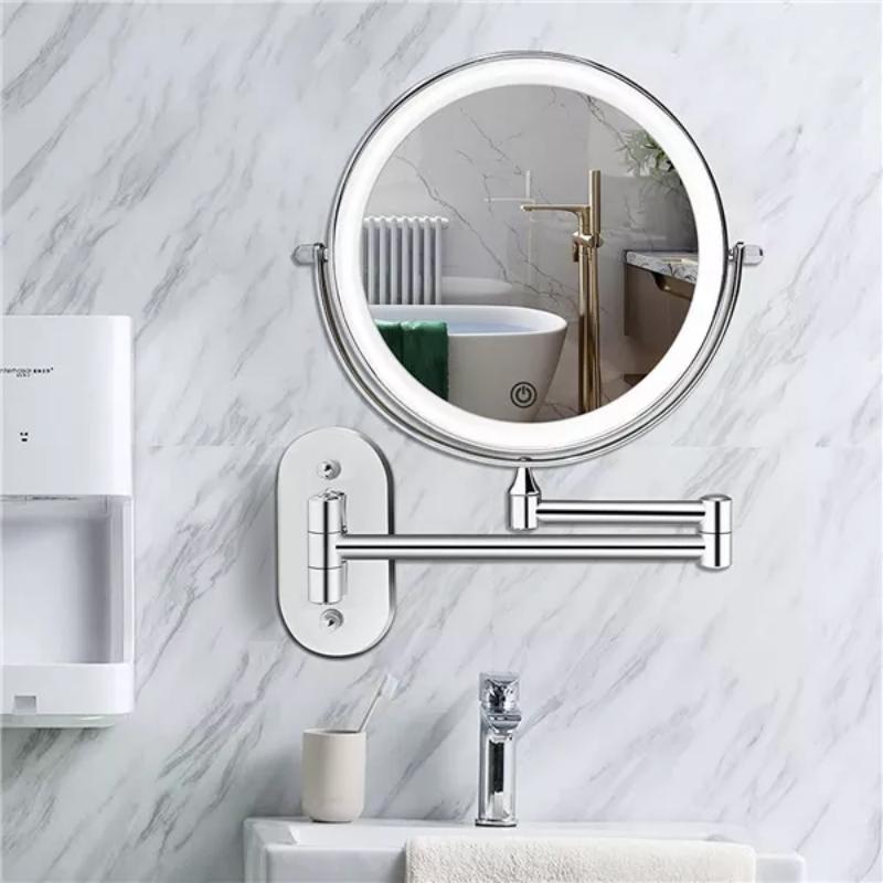 Vanity Mirror, AstraLume LED With Polished Chrome Fold-Out Arm