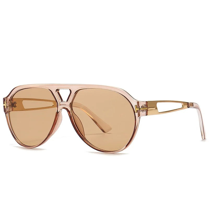Kirella Gold-Accent Aviator Sunglasses With UV-Protective Lenses