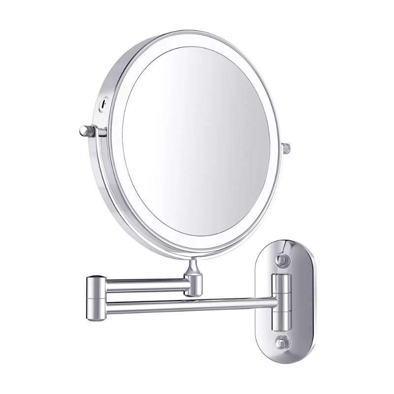 Vanity Mirror, AstraLume LED With Polished Chrome Fold-Out Arm