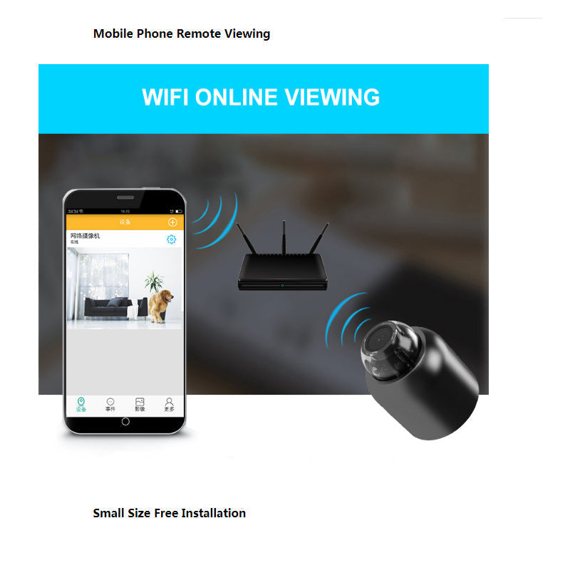 Mini cámara de seguridad inalámbrica AeriCam, visualización en directo y alertas de movimiento