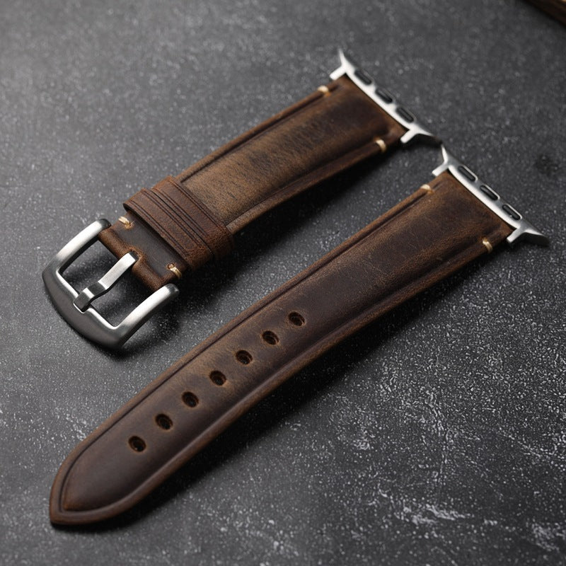 Cinturino per Apple Watch, Vellaro Rustic in pelle italiana pieno fiore