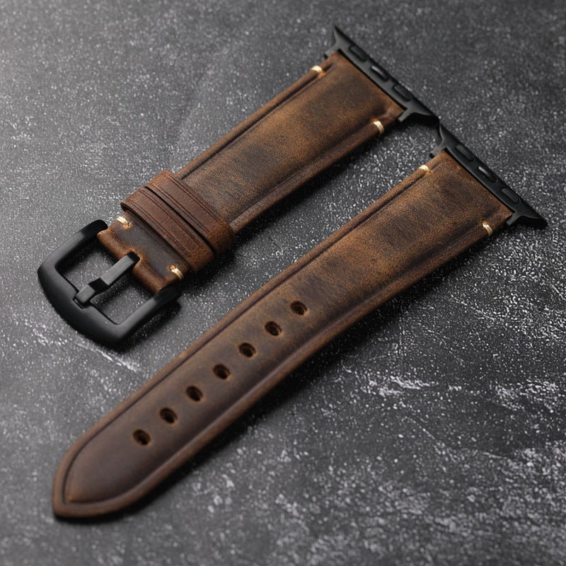 Cinturino per Apple Watch, Vellaro Rustic in pelle italiana pieno fiore