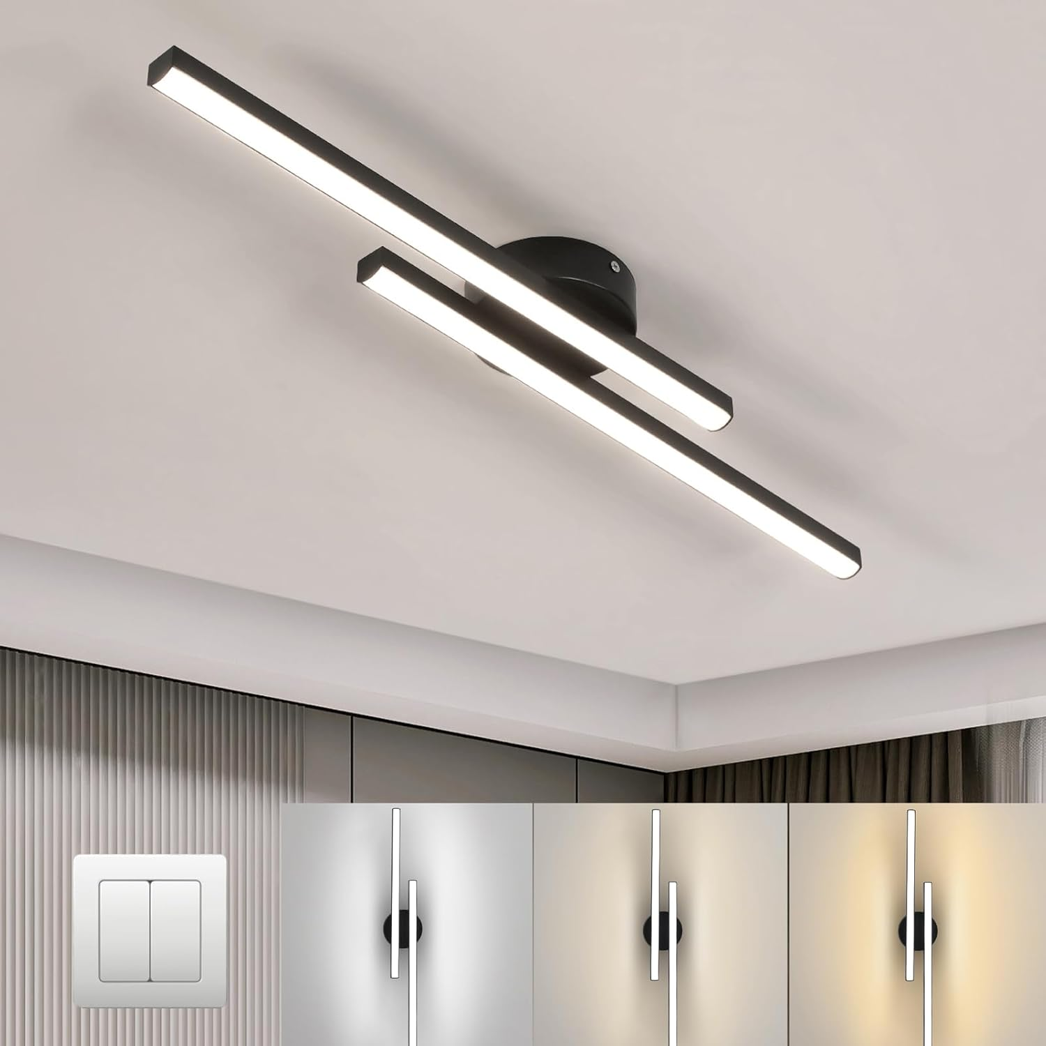 Plafoniera LED ultrasottile semipiatta in alluminio, LumenVale