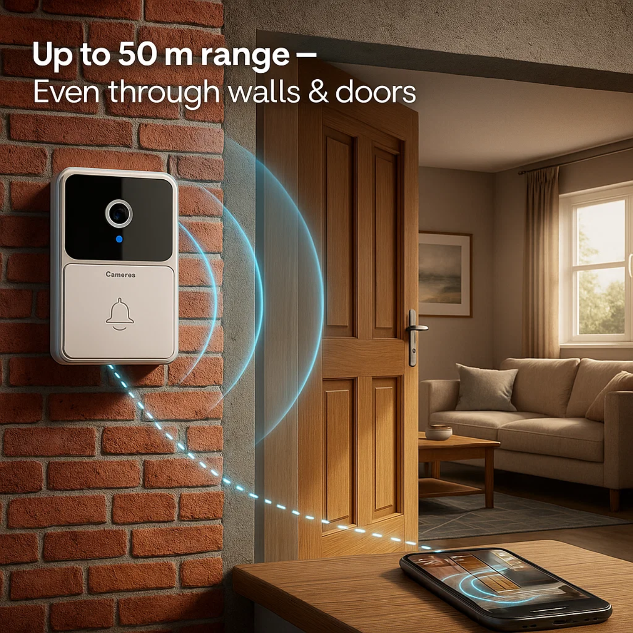 Video Doorbell Camera, Wireless 1080P HD, Motion Alerts, Night Vision & Two-Way Talk
