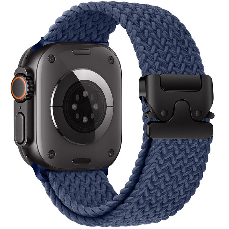 Cinturino intrecciato in nylon per Apple Watch con fibbia paracadute