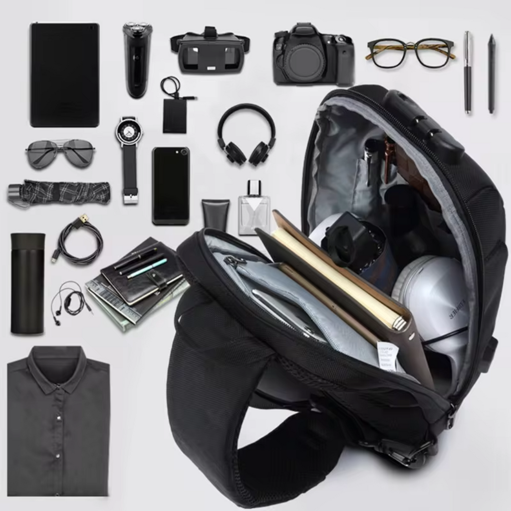 Crossbody Travel Bag With Anti-Theft Lock And USB Charging Port