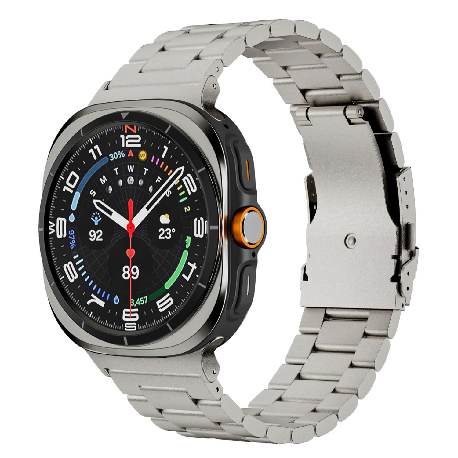 Aurex Titan-Uhrenarmband für Samsung Galaxy Watch Ultra, Faltschließe