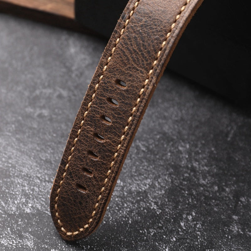 Watch Band For Apple Watch, First-Grain Cowhide Leather, Handmade