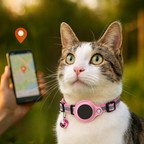 Macskanyakörv GPS-nyomkövető-tartóval, fényvisszaverő és biztonsági kioldóval