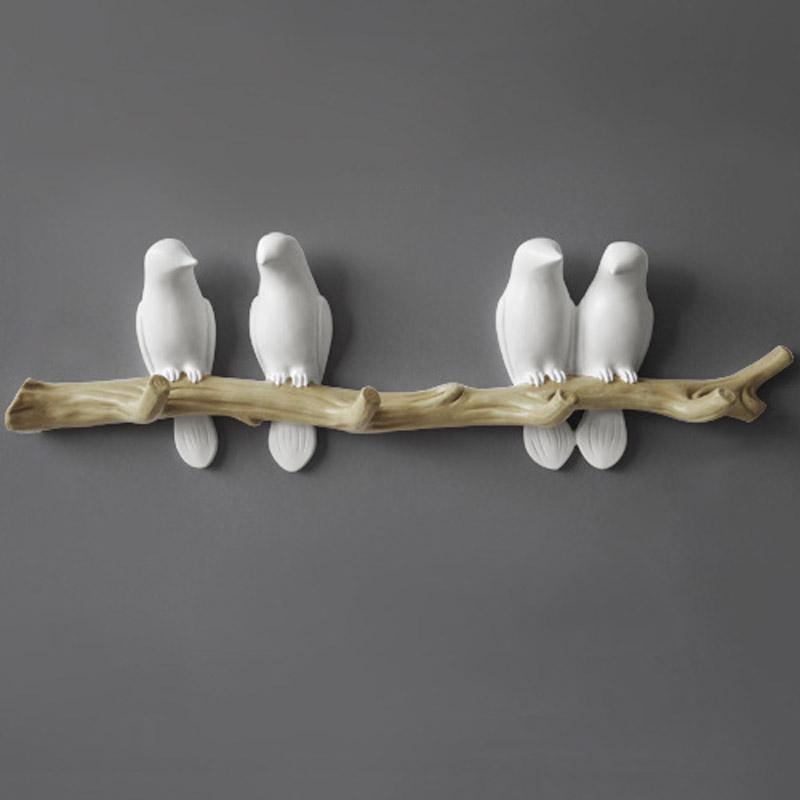 Liora Resin Wall Hook, Bird Branch Design for Coats & Scarves