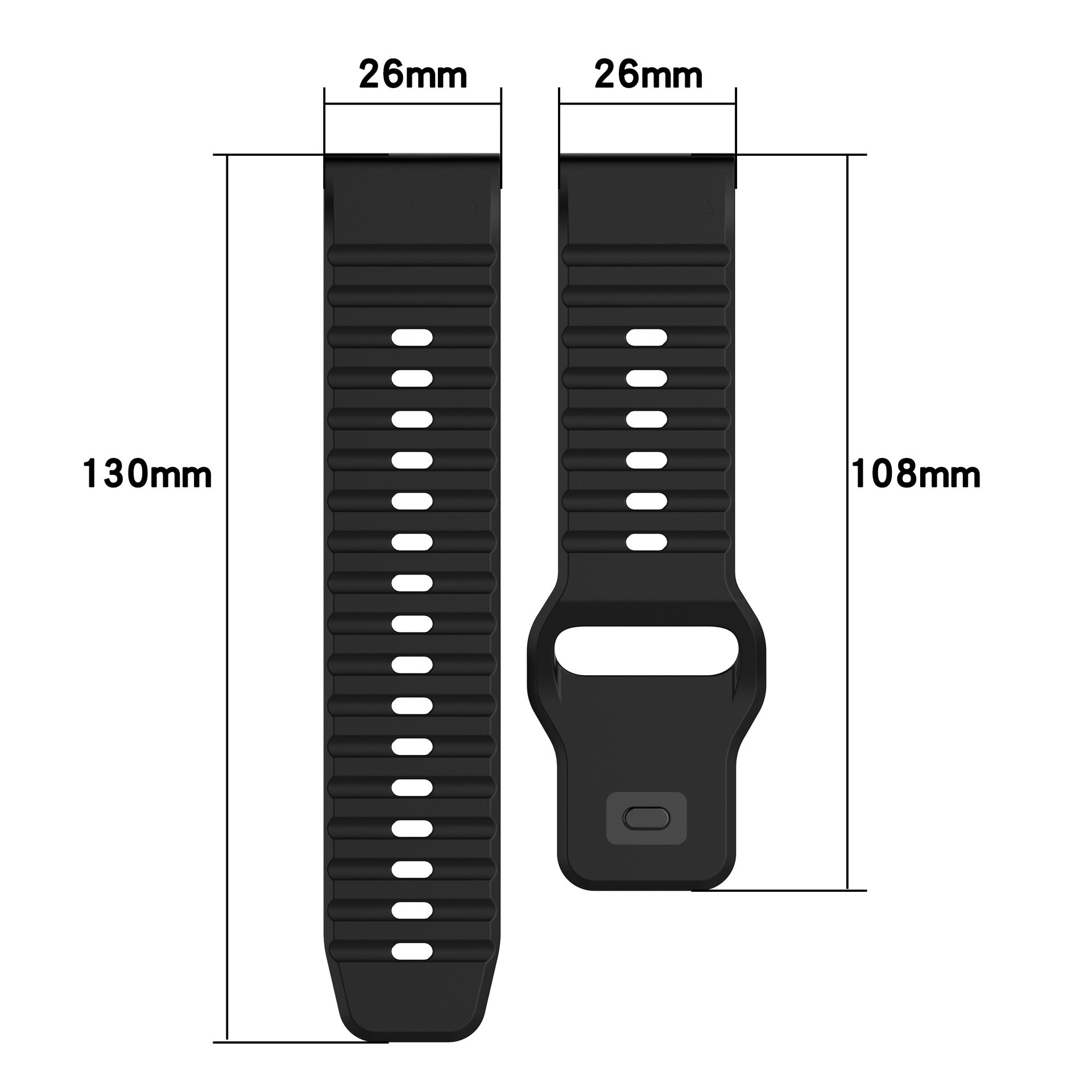 Ventro Silikon-Sportarmband für Garmin Fenix 8, 7X, 6X, belüftetes Design