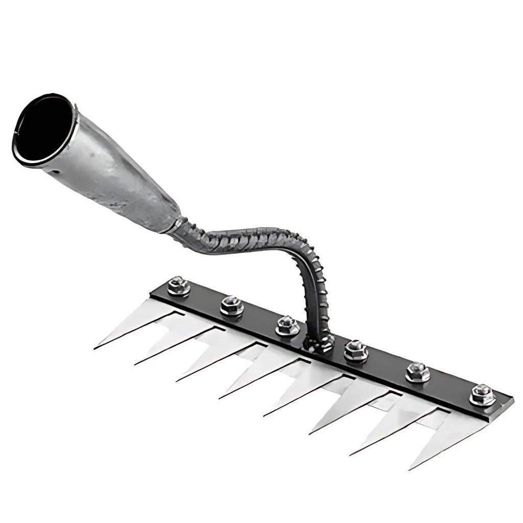 ThriveGard Steel-Tooth Garden Weeding Rake, Ergonomic Adjustable Grip