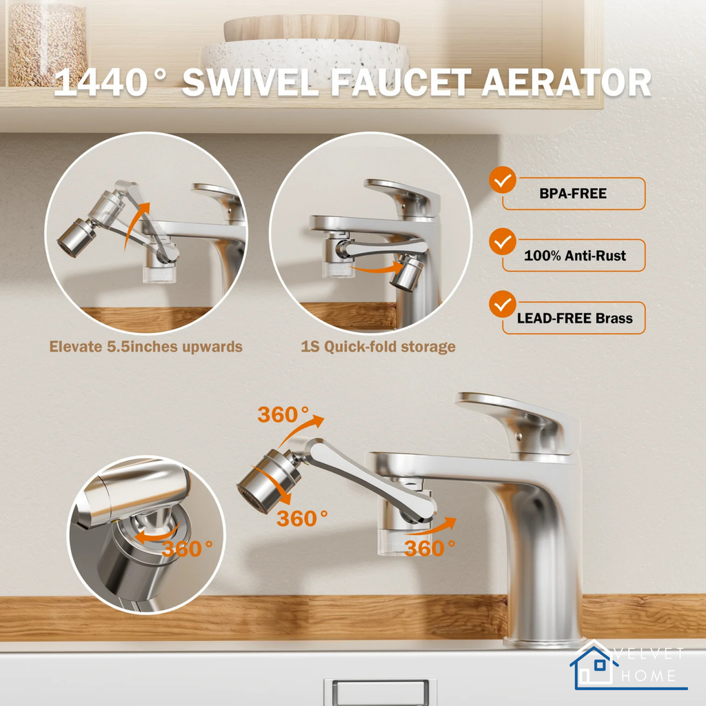 Smart Filtered Kitchen Faucet With 360° Swivel Spout