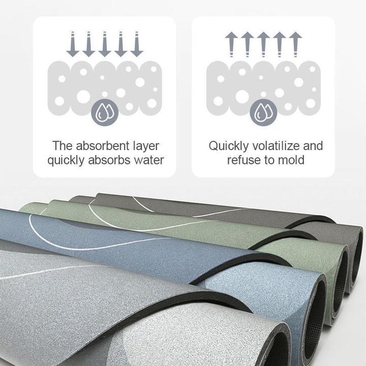Quick-Dry Microfiber Bath Mat, Aurea Plush Absorbent Bathroom Rug