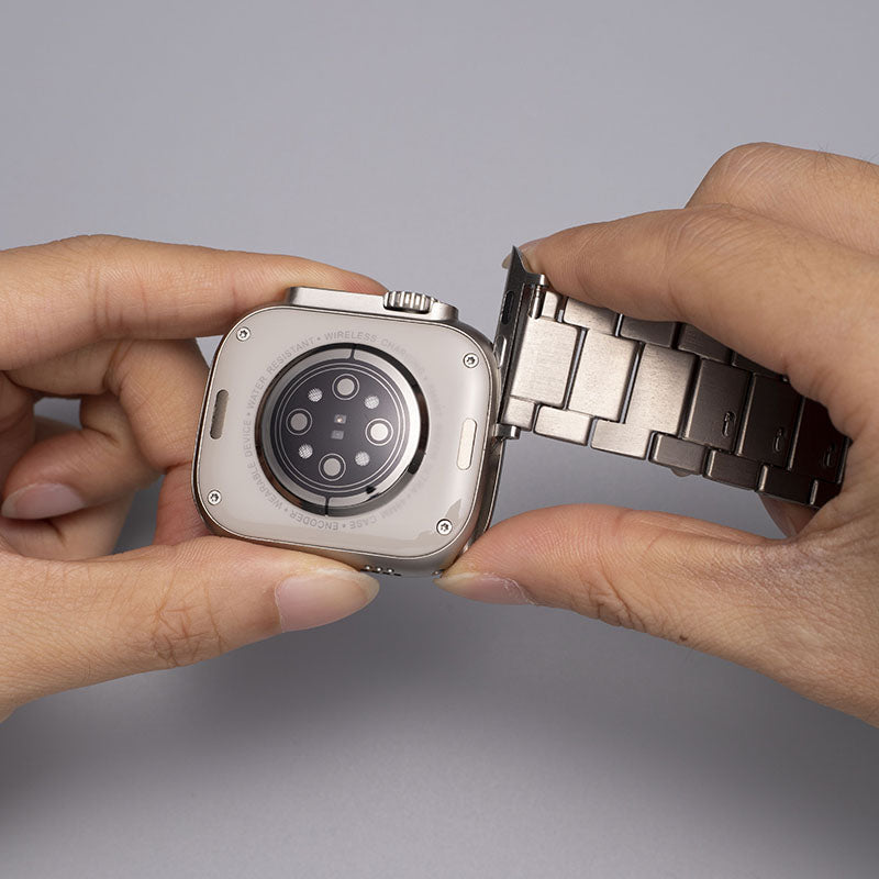 Bracelete de relógio Gravitiq de titânio de grau 2 para Apple Watch, fecho magnético