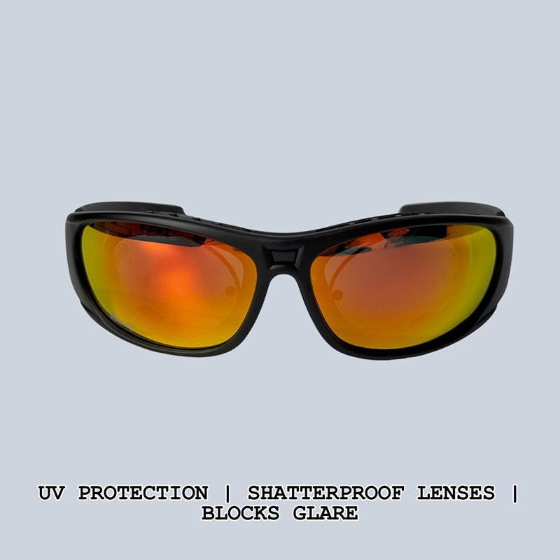 VeloLux Polarized Motorcycle Sunglasses, UV400 Mirror Lens, Wraparound Fit