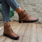 Elegante Jeans-Stiefeletten aus geprägtem Leder mit gepolstertem Komfort