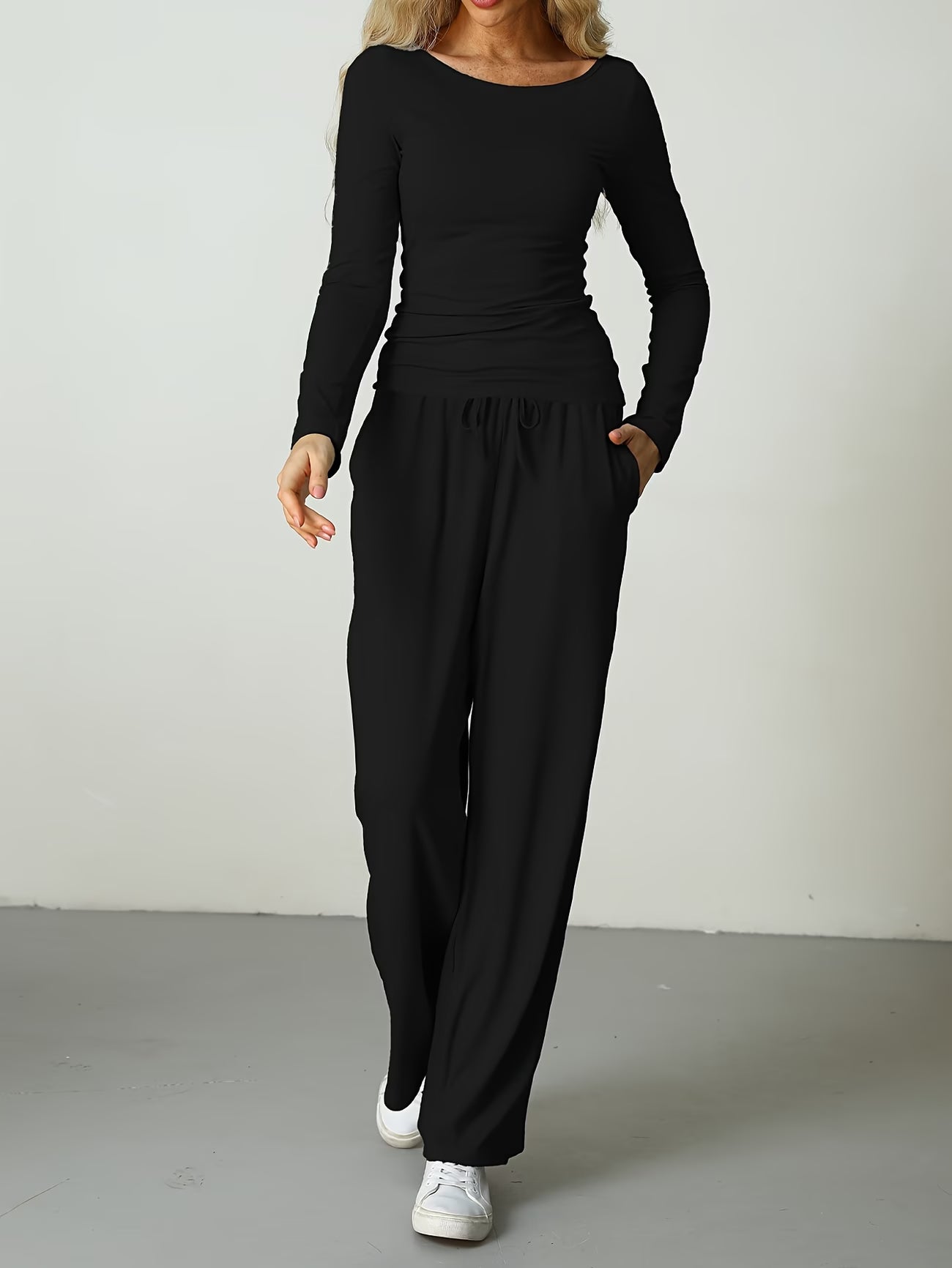 Duo Cocooning I Top Asymétrique et Pantalon Large Aérien