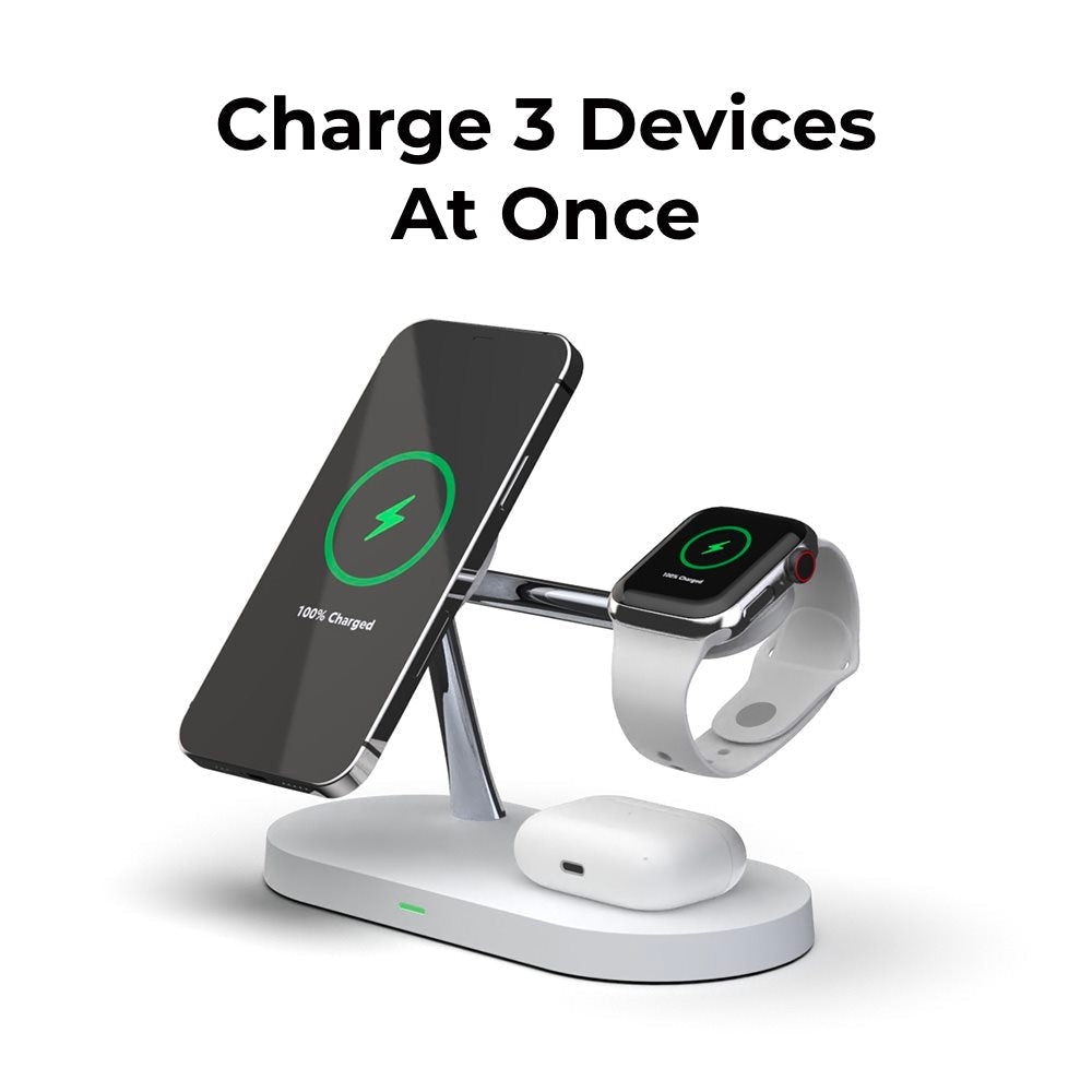 Chargeur sans fil 4-en-1 QuattroCharge, MagSafe pour iPhone et Watch