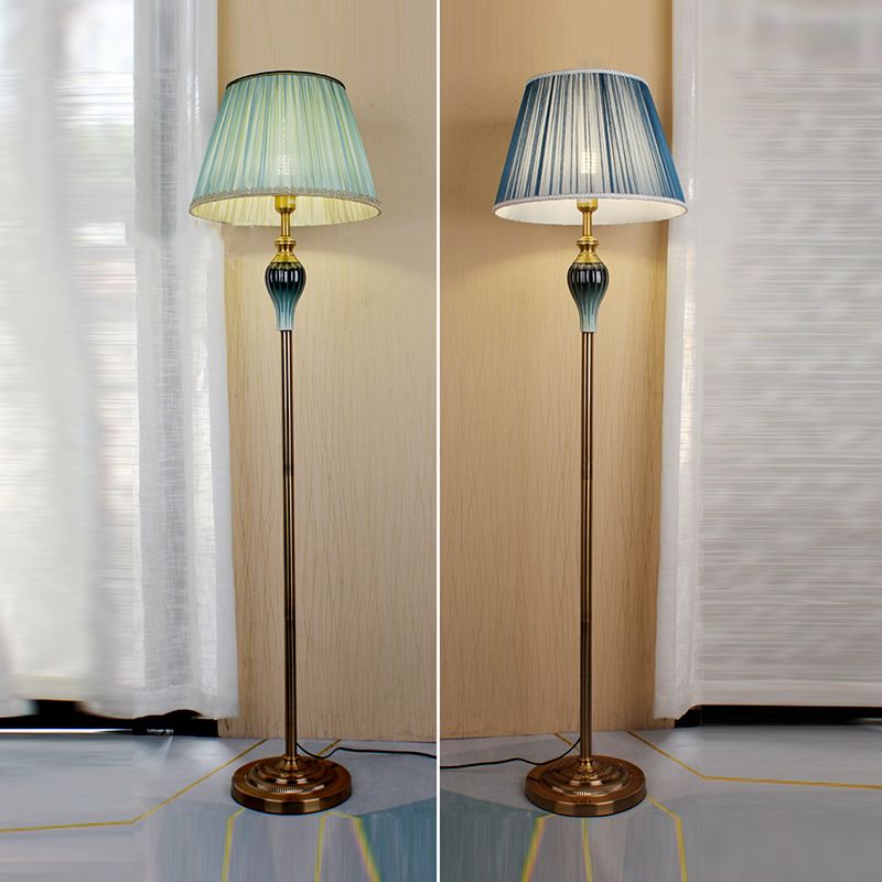 Eryn Antique Floor Lamp, Multi Colors, Metal/Fabric, Bedroom | Fioriscas