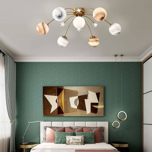 Aria Modern Planet Flush Mount Ceiling Light, Living Room | Fioriscas