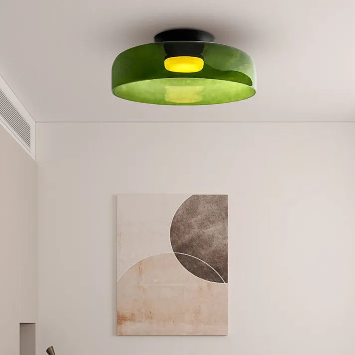 Handgefertigte Glasdeckenleuchte, nordisches Lumenweave-Design mit mehreren Ebenen