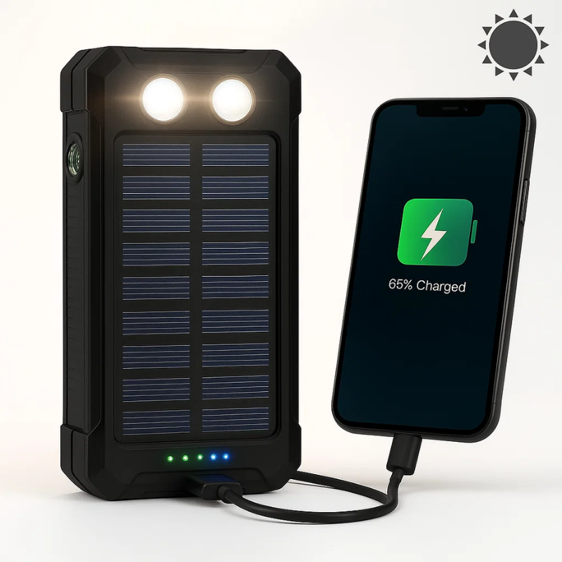 50000mAh Solar Power Bank With Dual USB Ports, Waterproof