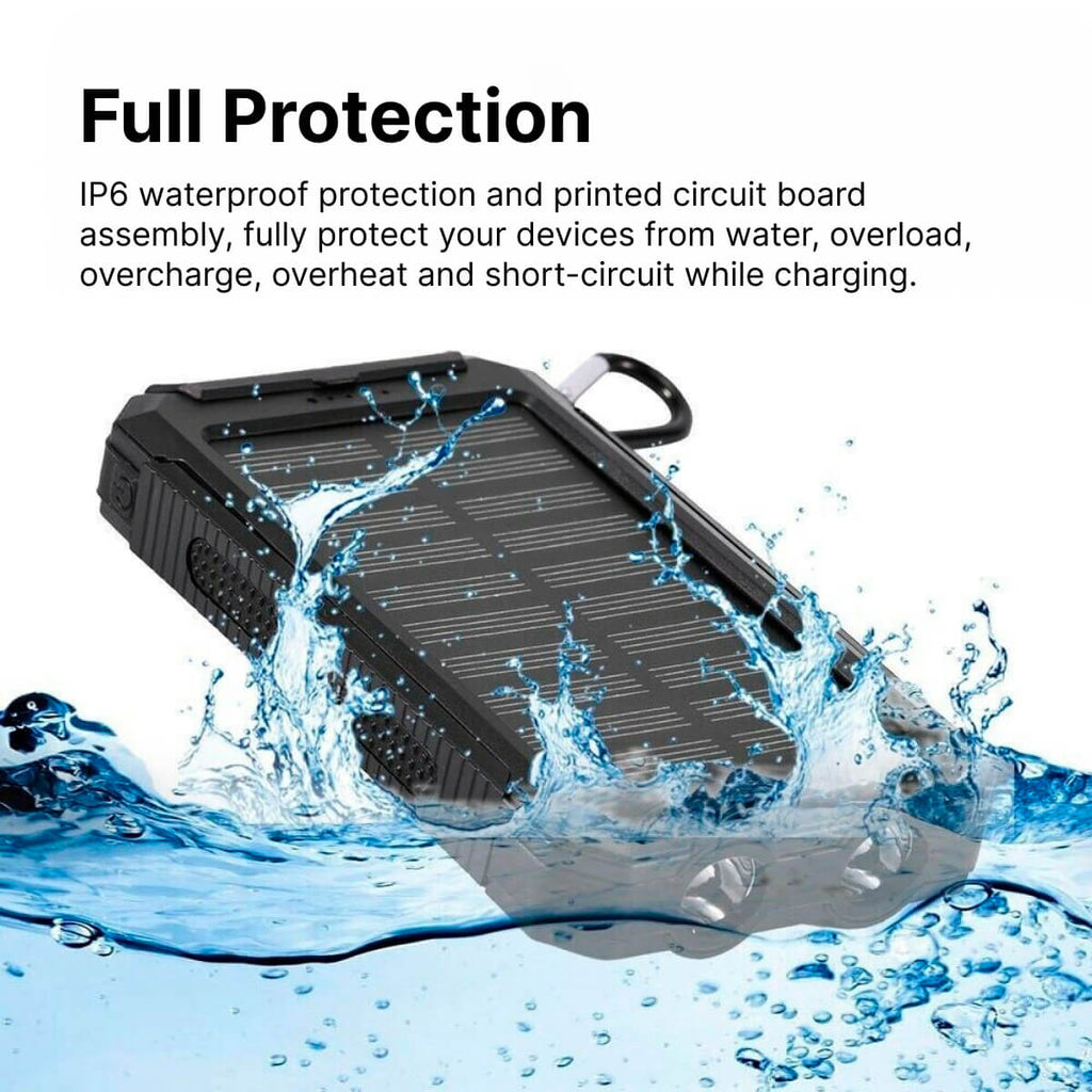סוללת גיבוי סולארית SolaraGuard בקיבולת 50000mAh עם טעינת USB כפולה