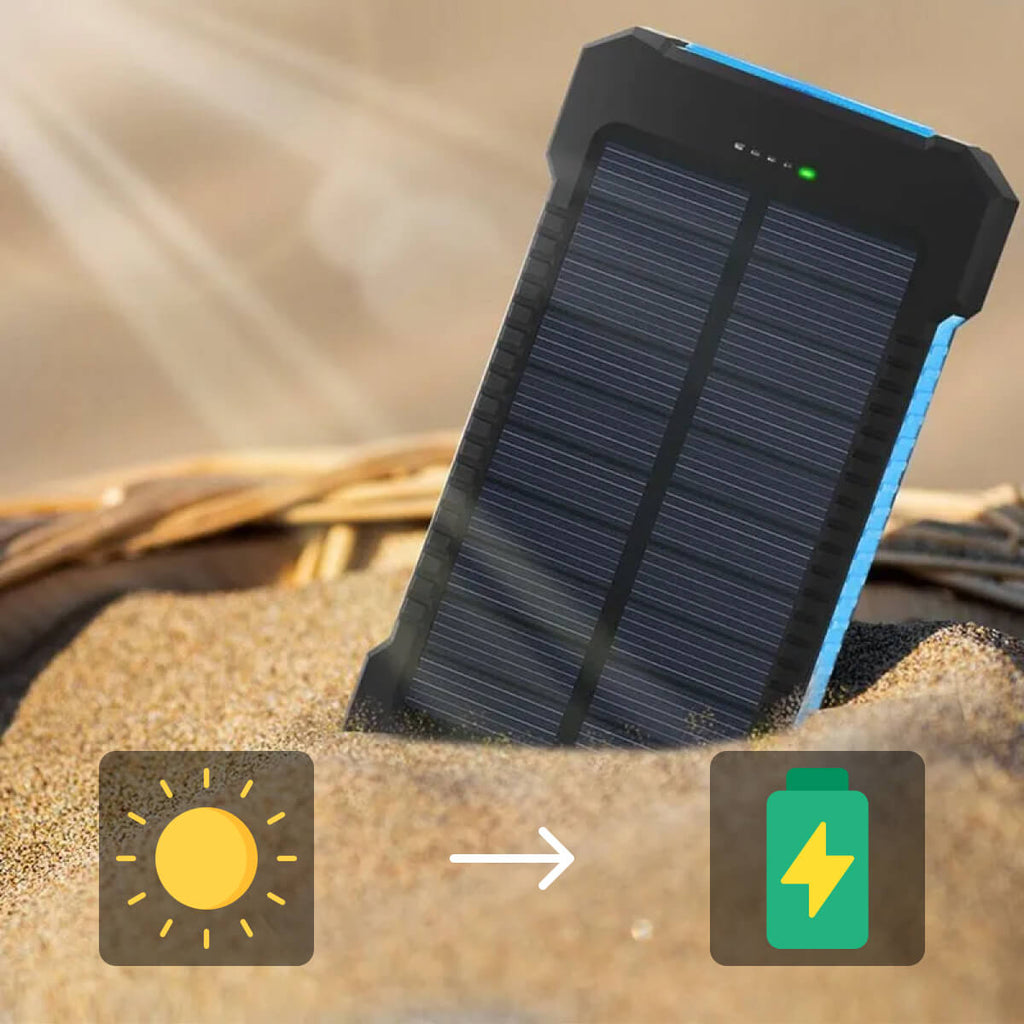 סוללת גיבוי סולארית SolaraGuard בקיבולת 50000mAh עם טעינת USB כפולה
