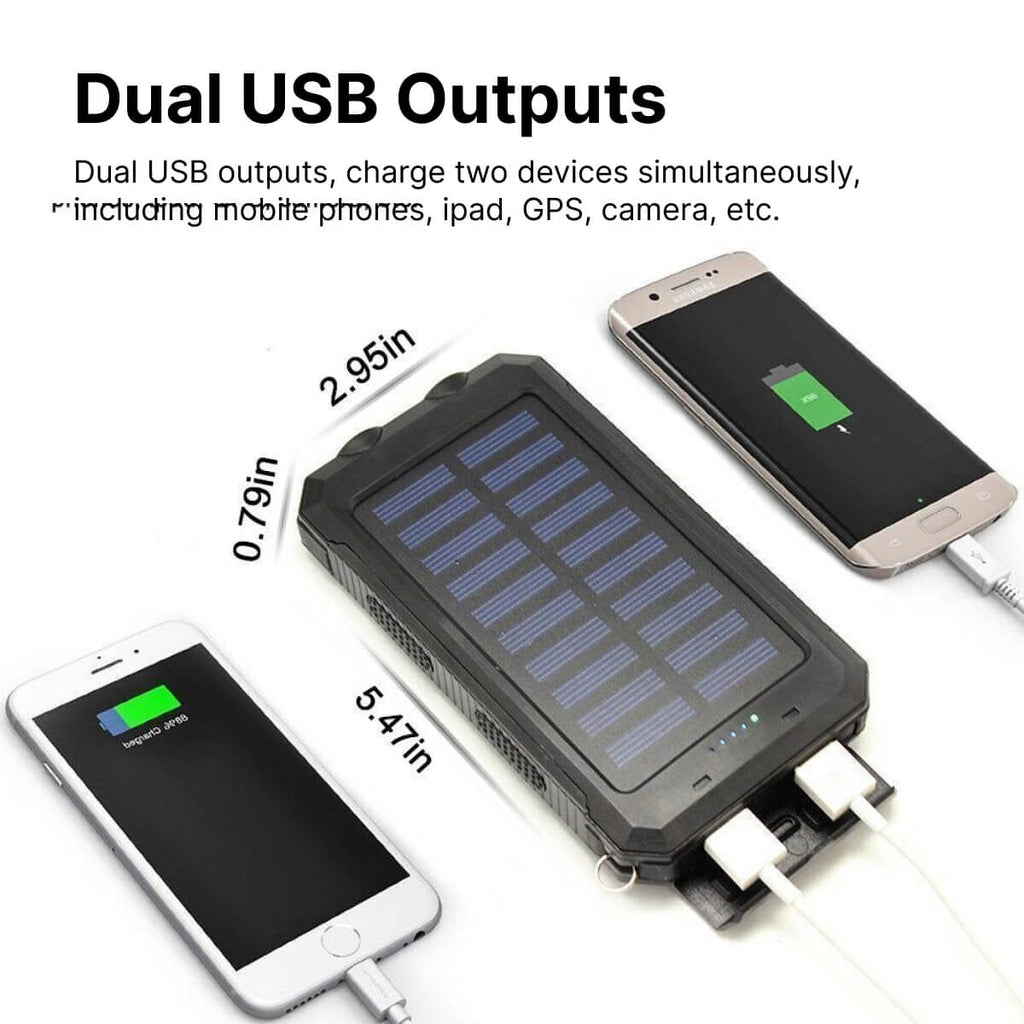 סוללת גיבוי סולארית SolaraGuard בקיבולת 50000mAh עם טעינת USB כפולה