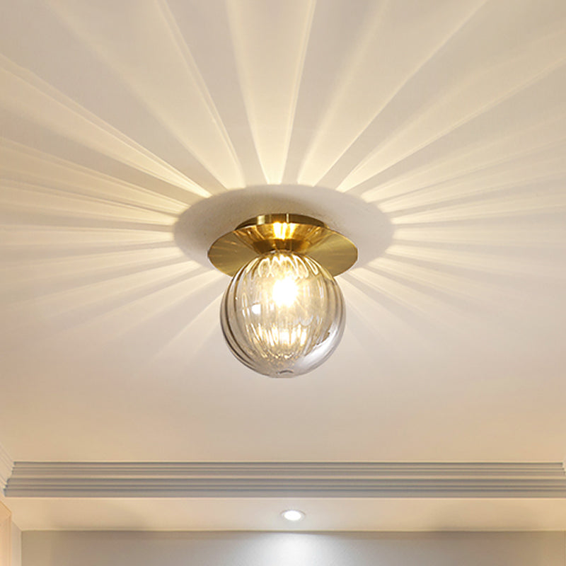 Ceiling Light Fitting, Gold Frame With Smoked Glass Shade, AureliaGlow