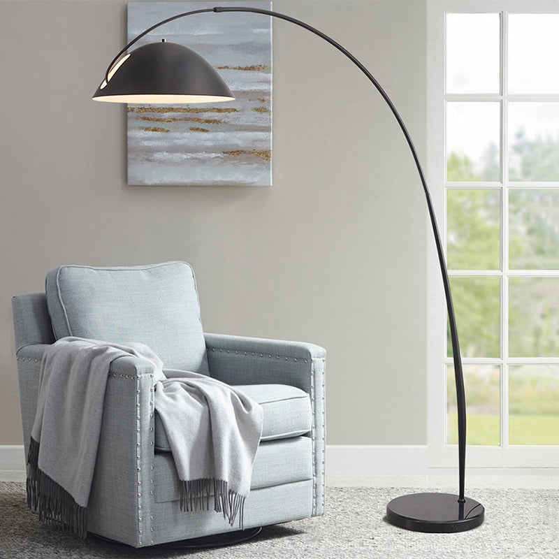 Avi Modrn Fishing Rod Metal Floor Lamp, Black | Fioriscas
