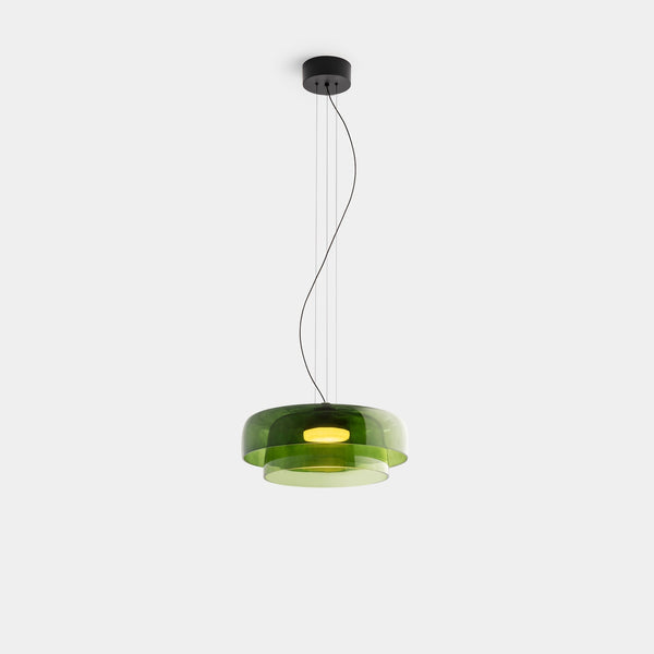 FjordLumen Glass Pendant Light, Warm LED Glow, Multi-Tier Design