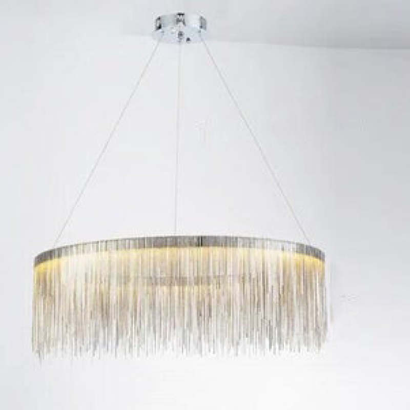 Arisha Tassel Chain Art Deco Pendant Light Silver/Gold Living Room/Hall | Fioriscas
