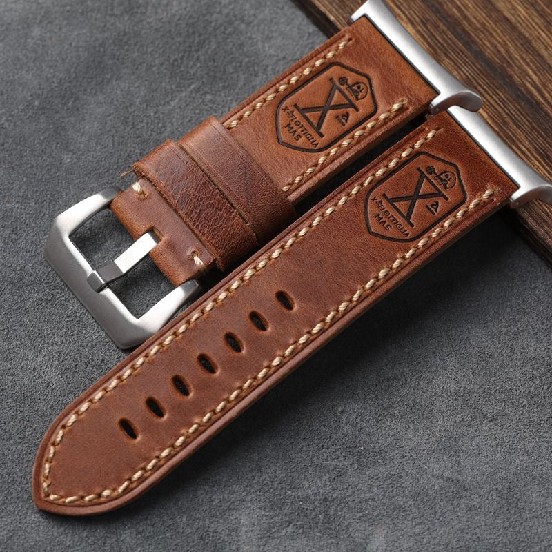 Full-Grain Leather Watch Band, Vintage Patina, Fits Samsung Watch Ultra 47mm