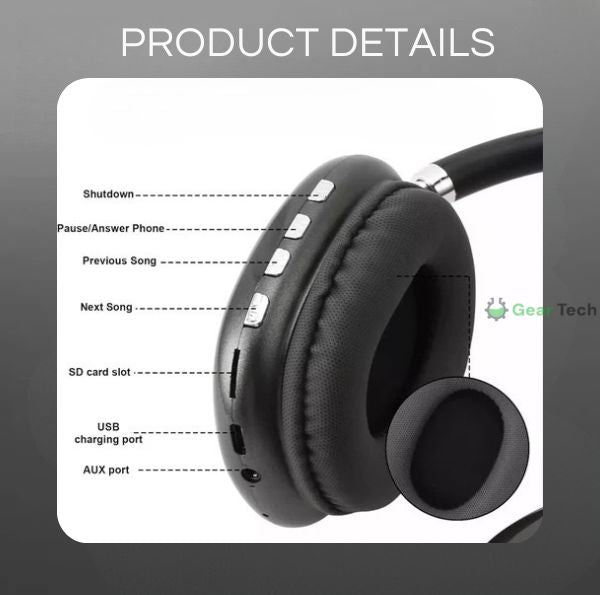 Over-Ear-Bluetooth-Kopfhörer mit Geräuschunterdrückung, Solara Pro, 40 Stunden Akkulaufzeit