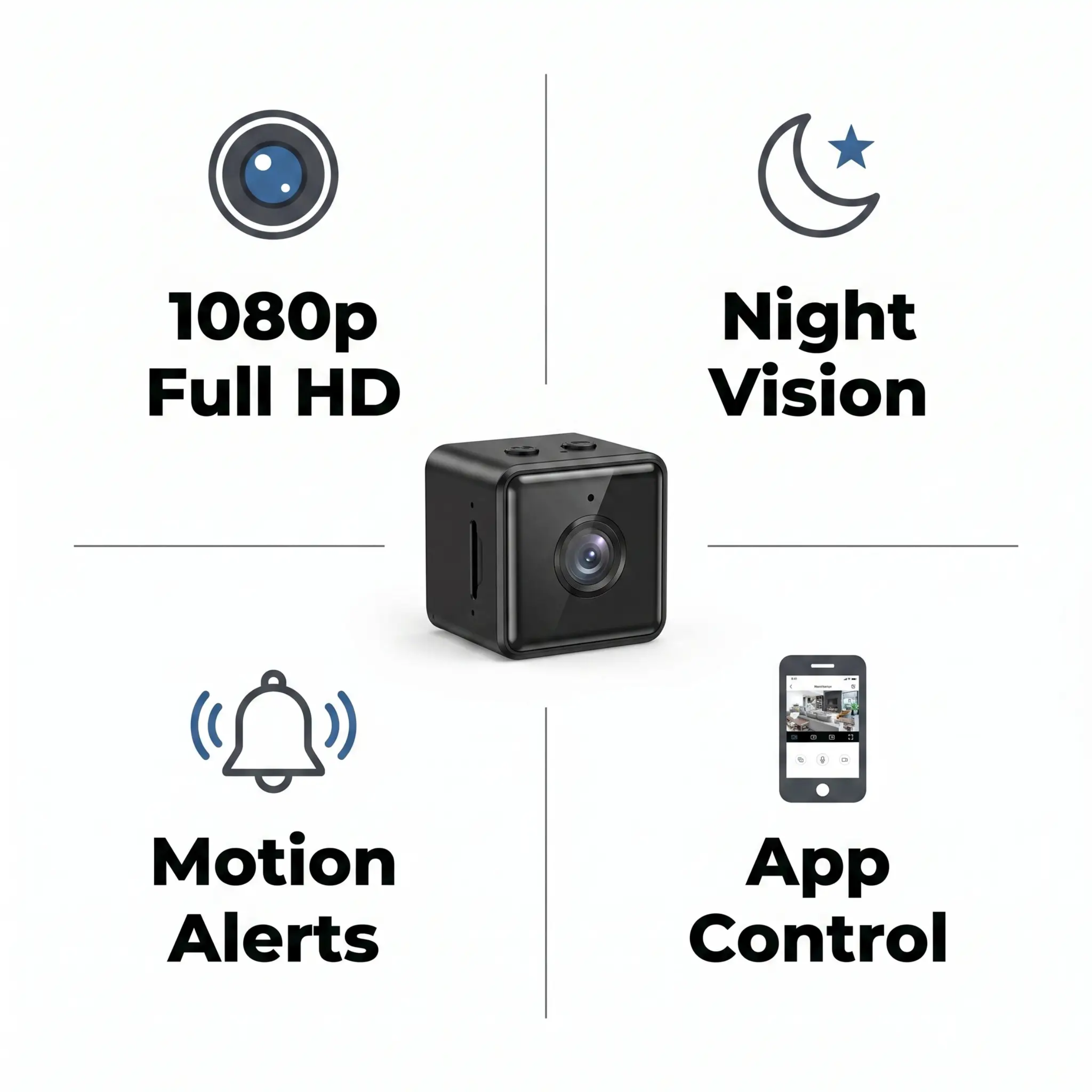 1080P Wireless WiFi Security Camera | Weather-Resistant, App-Controlled & Ideal for Indoor and Outdoor Surveillance | Small Closed Circuit Camera