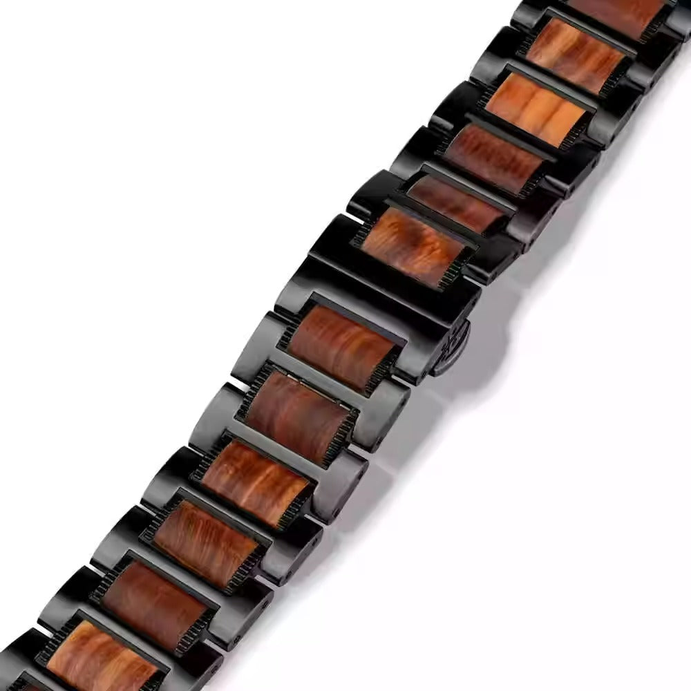 Aveline Samsung Watch Ultra Band, Red Sandalwood and Stainless Steel Strap