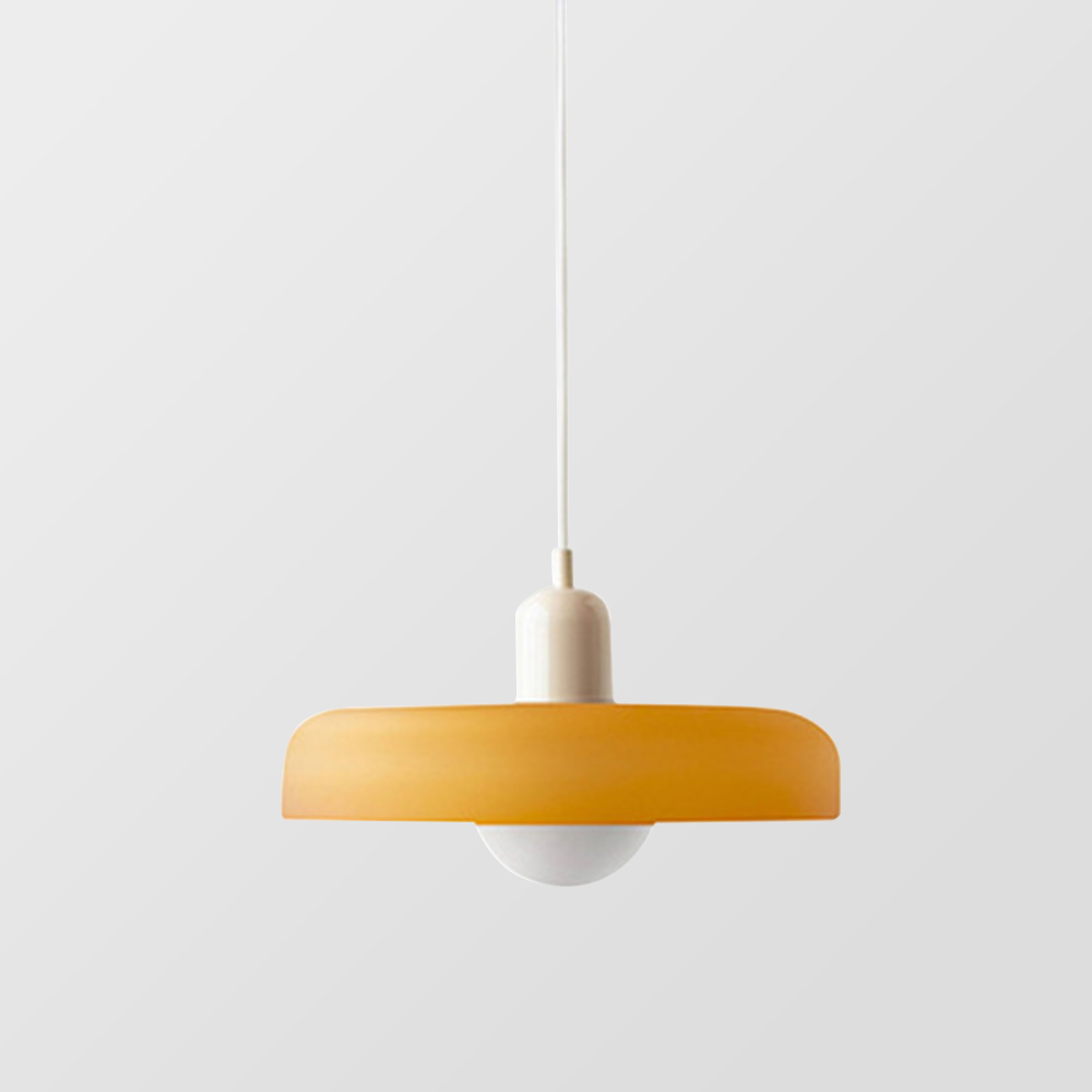 Aurelo Bauhaus-Style Pendant Light With Colored Glass Shade