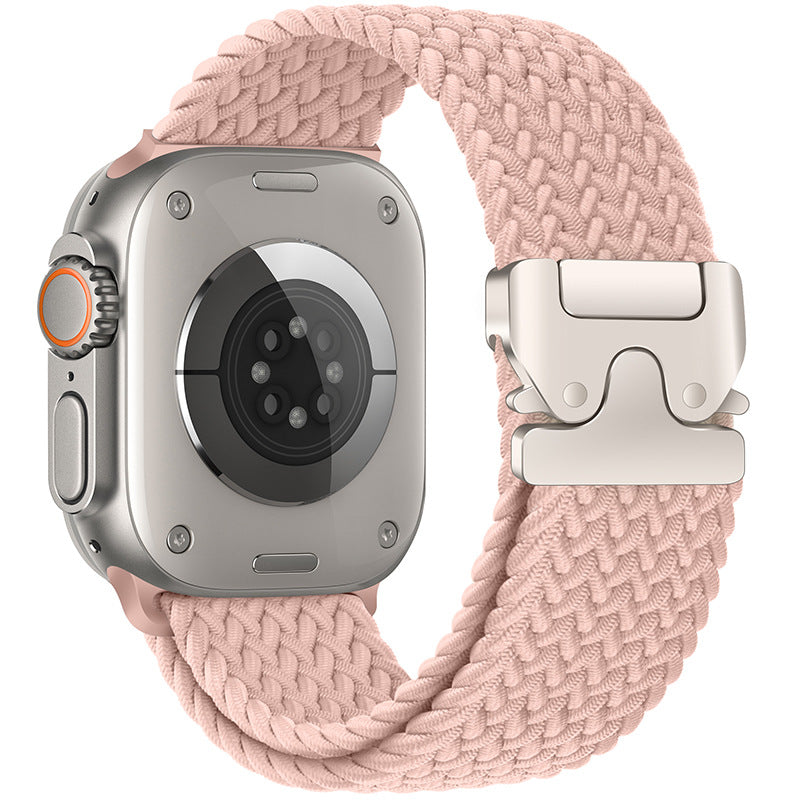 Cinturino intrecciato in nylon per Apple Watch con fibbia paracadute