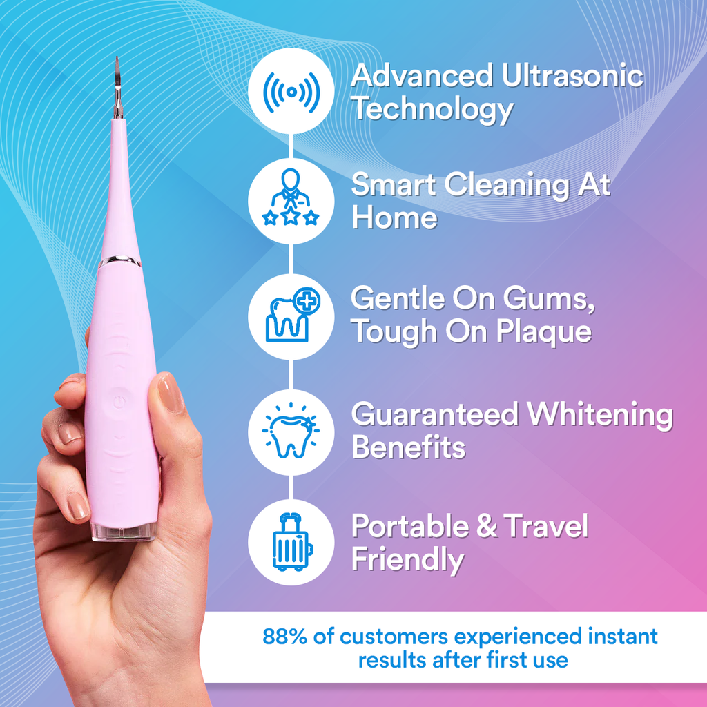 Ultrasonic Tooth Cleaner With Adjustable Sonic Vibration Settings