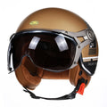LyraJet Retro Motorcycle Helmet, DOT & ECE Certified, Bubble Visor