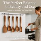 Ensemble d’ustensiles de cuisine en bois naturel ForestCraft pour cuisiniers amateurs