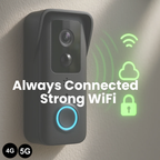 Cameră video pentru sonerie de ușă wirelessă NovaGuard 1080p, fără abonament
