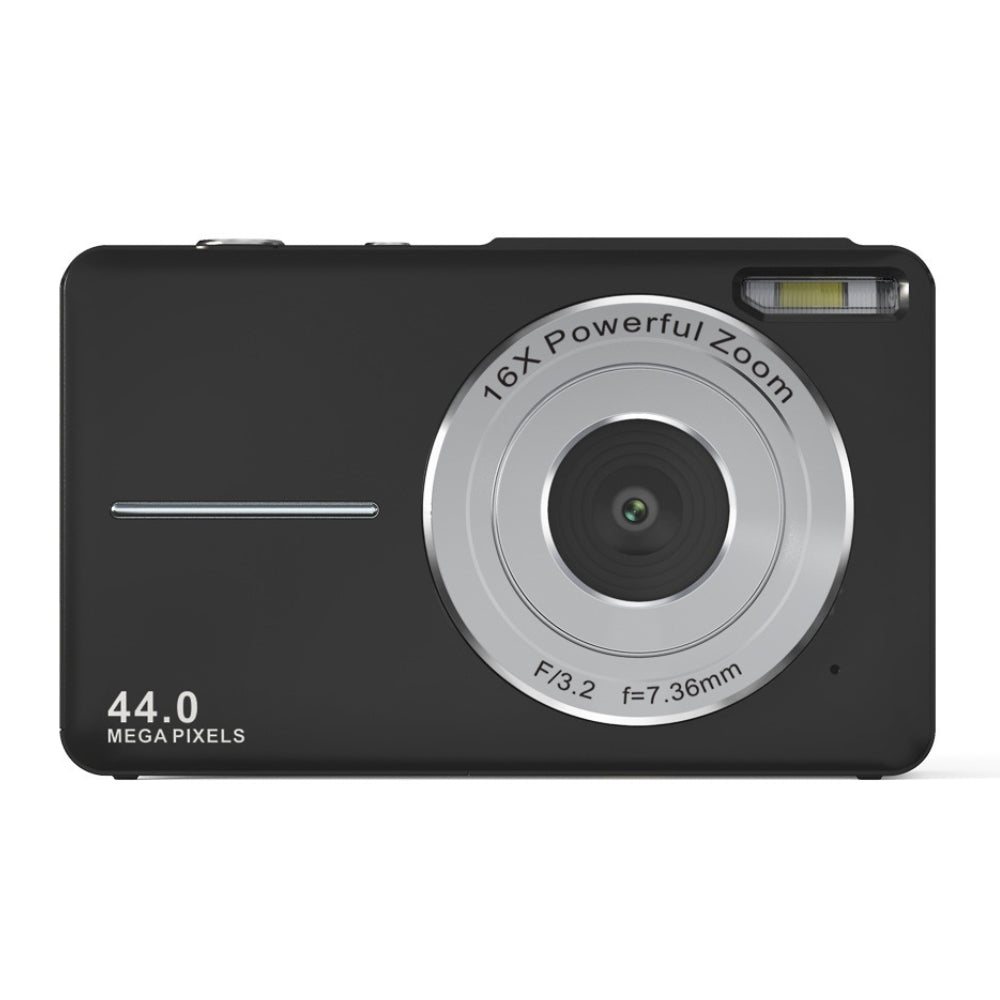 Wiederaufladbare Vlogging-Kamera mit 16-fachem Zoom, 44-MP-Fotos und 1080p-Video