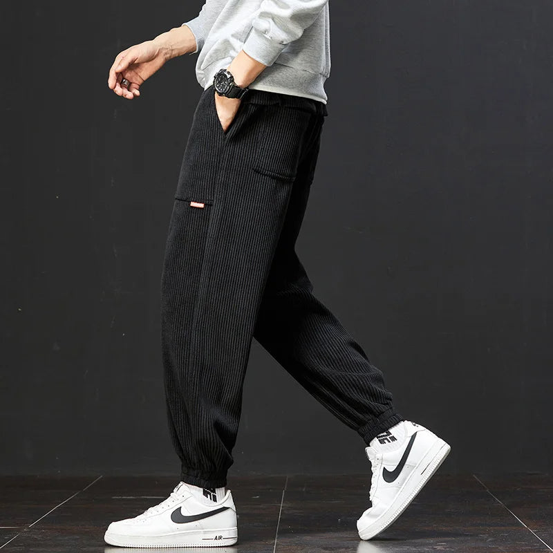 Creston Corduroy Joggers, Soft Stretch Fit With Drawstring Waist