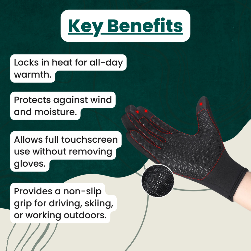 Windproof Thermal Touchscreen Gloves for Golf and Cycling