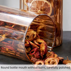 Amber Glass Jar Set, Elowen Stag 3-Piece, Gold Lids