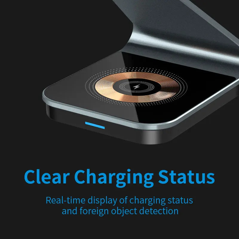 MagnaVolt Magnetic 3-in-1 Charging Stand for iPhone, Apple Watch & AirPods
