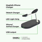 Chargeur sans fil 4-en-1 QuattroCharge, MagSafe pour iPhone et Watch